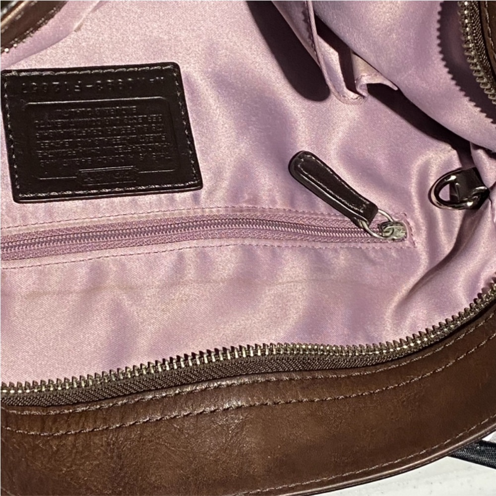 Vintage Pristine Coach Leather Monogram Silver/Chrome zipper buckles Beaut - Picture 12 of 16